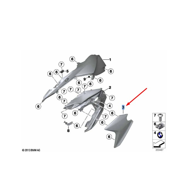 Guarnição Lateral Direita BMW F 800 GS