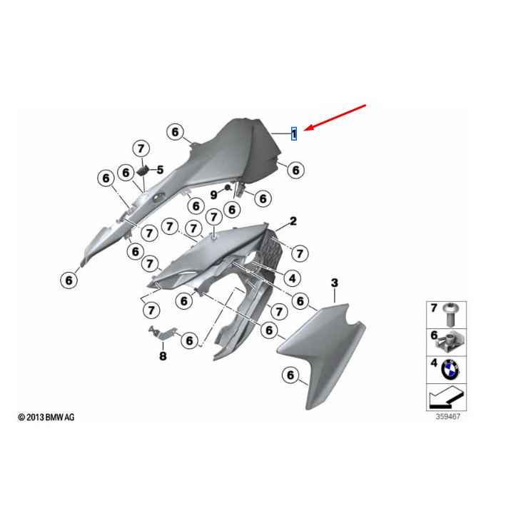 Painel Lateral da Carenagem Dianteiro Esquerdo BMW F 650 GS, F 800 GS e F 800 GS Adventure