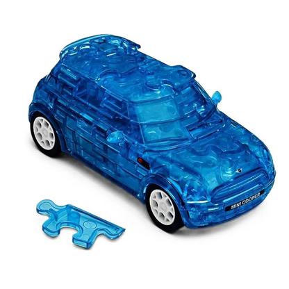 Miniatura Quebra-Cabeça 3D MINI Cooper Transparente 64 Peças Escala 1:32