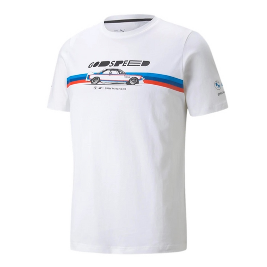 T-shirt BMW M Motorsport God Speed Masculina Branca