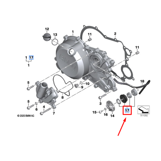 Conjunto Vedação Bomba D'Água BMW Motorrad G 310 GS / G 310 R N17