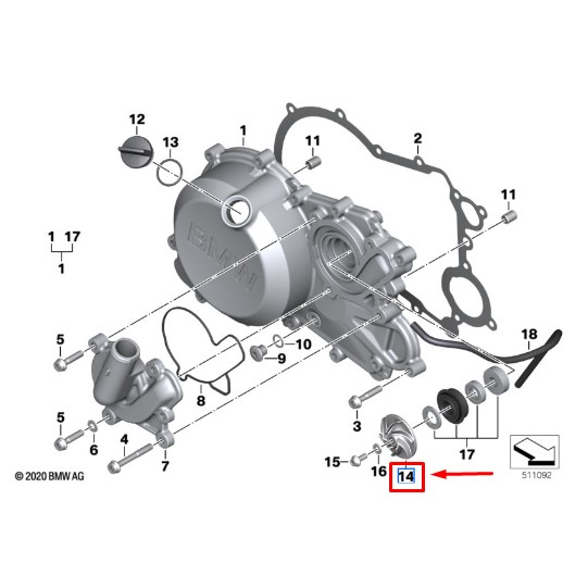 Roda da Bomba Refrigeração BMW G 310 GS / G 310 R