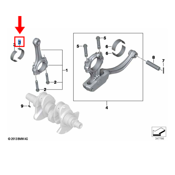 Bronzina Da Biela  BMW Motorrad  F 800 GS, F 800 GS ADV / F 800 R / F 700 GS / F 650 GS