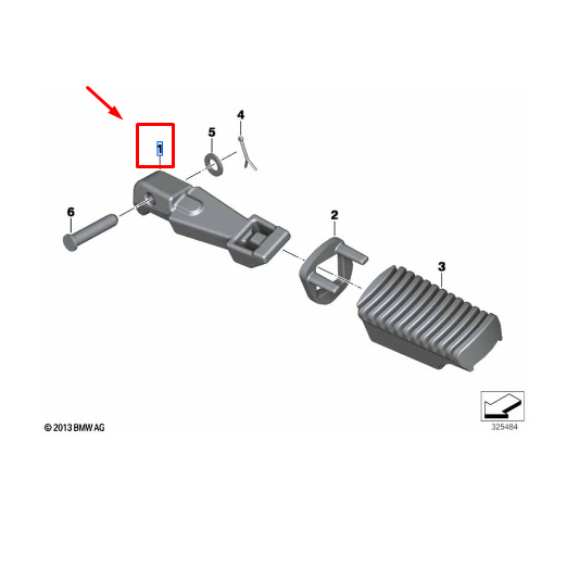 Apoio Da Pedaleira Traseira Esquerda F 700 GS / F 650 GS / F 800 GSA / F 850 GS