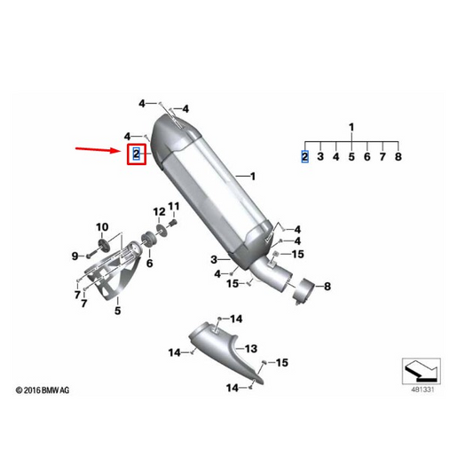 Tampa Do Silenciador Traseiro  BMW R 1200 GS / R 1250 GS / R 1250 GSA N2