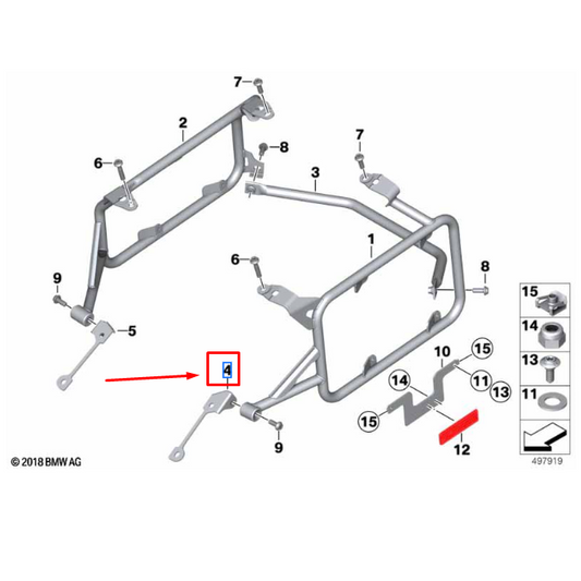 Suporte do Porta Bagagem Esquerdo BMW R 1200 GS/ R 1250 GS N4