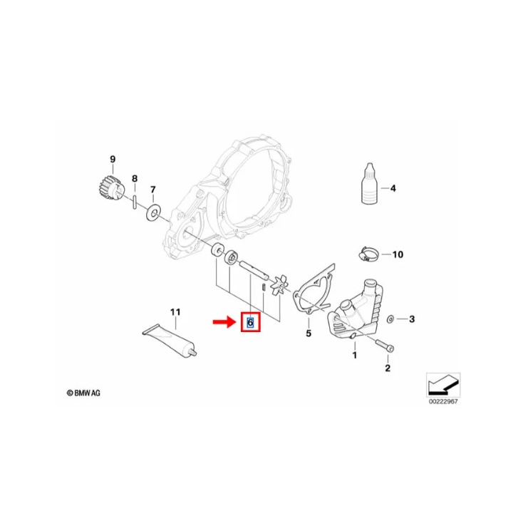 Eixo Bomba De Água / Junta Vedante da Bomba BMW G 650 GS