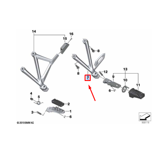 Suporte Do Poisa-Pés Traseiro Esquerdo BMW