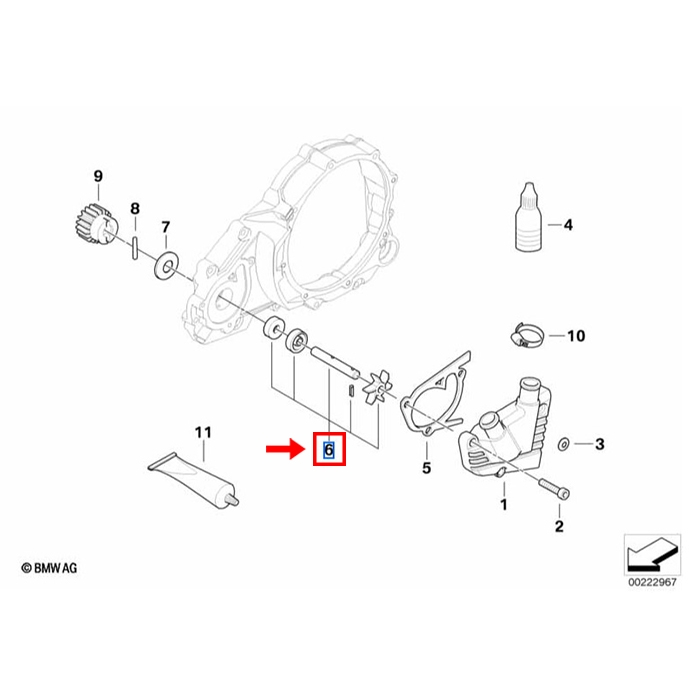 Eixo Bomba De Água  BMW Motorrad G 650 GS Sertão / G 650 GS