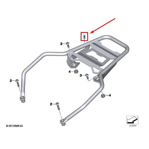 Suporte para top case BMW + Para-lama traseiro BMW - R 1200 GS  Adv.