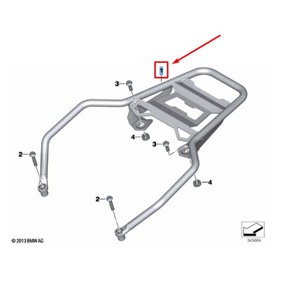 Suporte para top case BMW + Para-lama traseiro BMW - R 1200 GS  Adv.