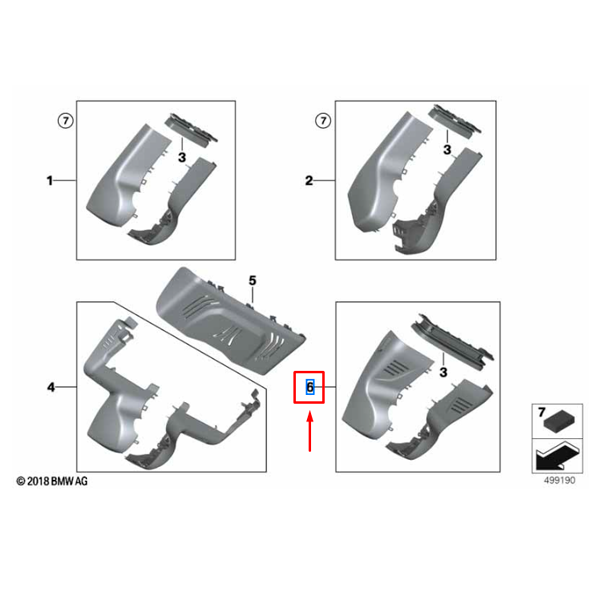 Conjunto cobertura base do espelho BMW Série 3