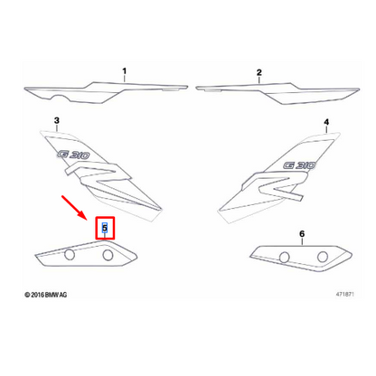 Adesivo Paralama Dianteiro Esquerdo BMW Motorrad  G 310 R