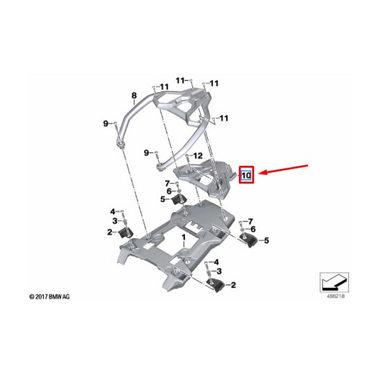 Base Inferior Suporte Top Case BMW F 750 GS/ F 800 GS N10