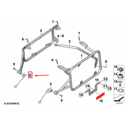 Suporte do Porta Bagagem Direito BMW R 1200 GS/ R 1350 GS N5