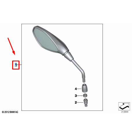 Espelho Retrovisor Esquerdo R 1200 GS / R 1250 GSA