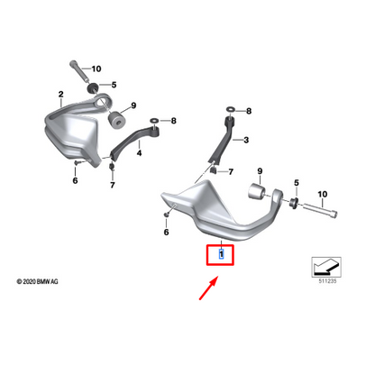 Protetor De Mão Esquerdo BMW R 1250 GS ADV
