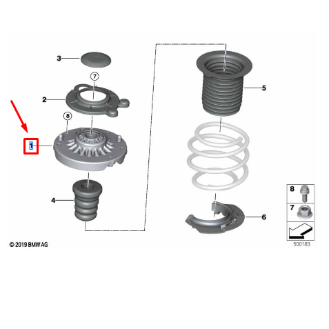 Coxim Superior Amortecedor Dianteiro Série 1 / Série 2 / X1 / X2