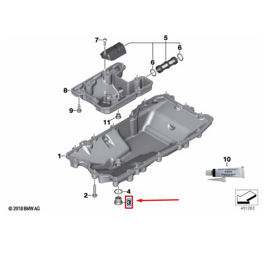 Bujão de escoamento de óleo cárter (M16x1.5-AL) BMW - F 750 GS, F 800 GS, F 850 GS, F 900 GS, F 850 GS Adv,F 900 GS Adv N3