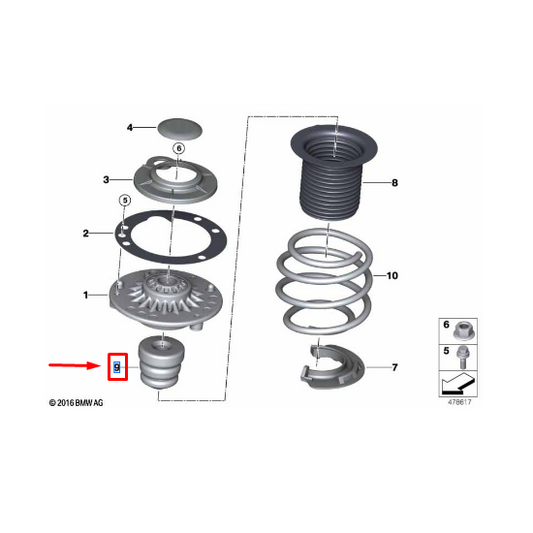 Batente Da Haste Do Amortecedor Dianteiro Série 2 / Série 3 / X1 / X2 N9