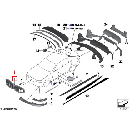 Grade Frontal Fibra Carbono BMW M Peformance