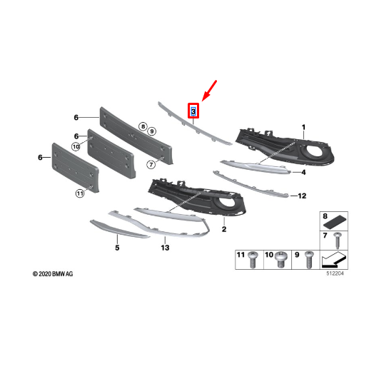 Friso Para-Choque Dianteiro Série 3