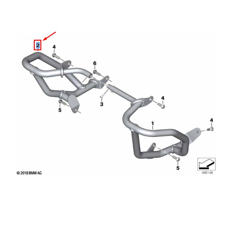 Aro de Proteção do Motor Direito BMW F 750 GS / F 800 GS / F 850 GS / F 900 GS