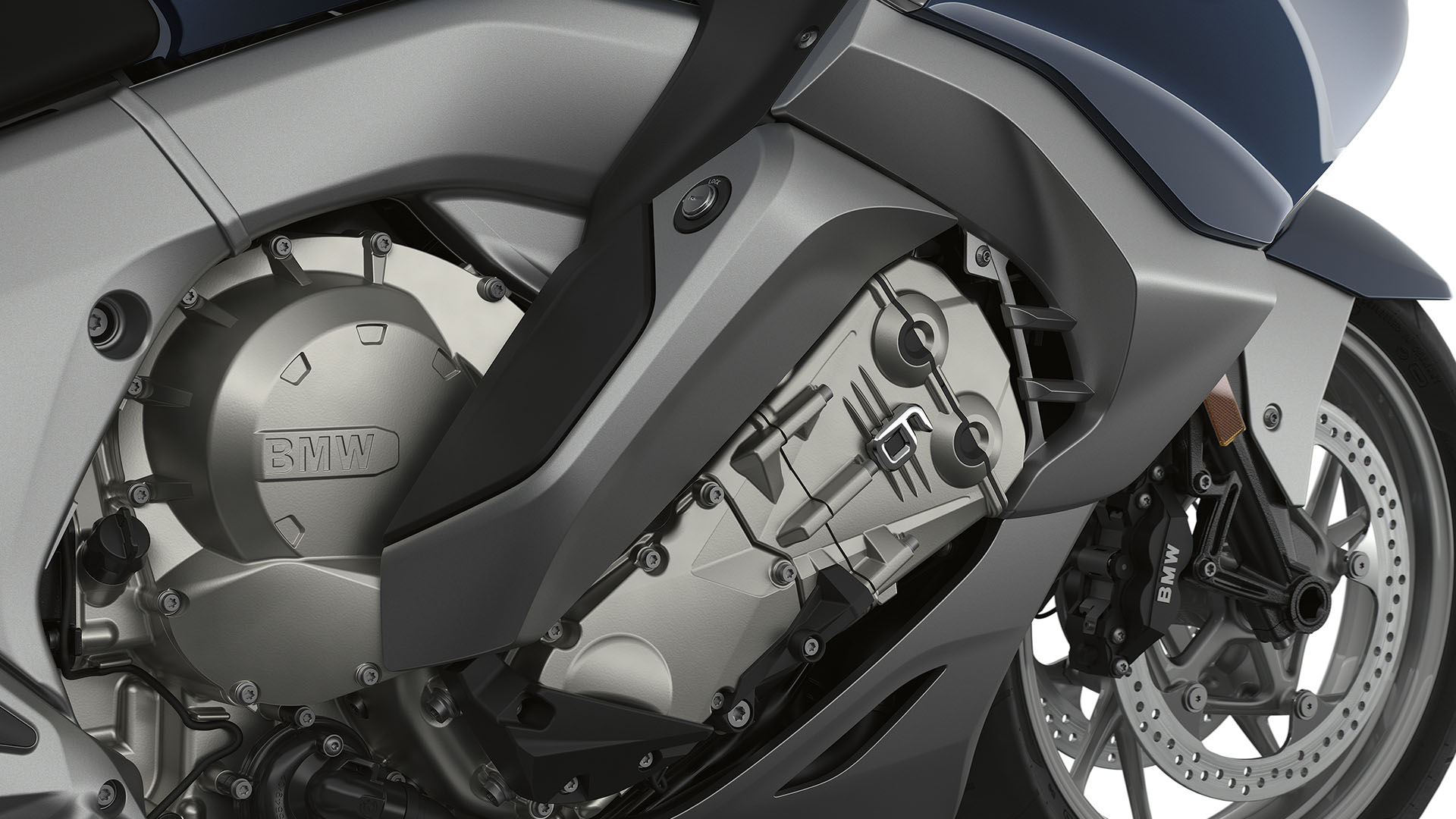 Motor de seis cilindros de nível superior.