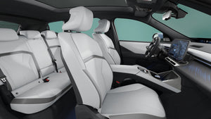 Interior do BMW iX3 no acabamento Contemporary Bicolor Digital White