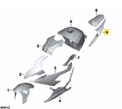 Peça Lateral Traseira Esquerda S 1000 RR BMW Motorrad